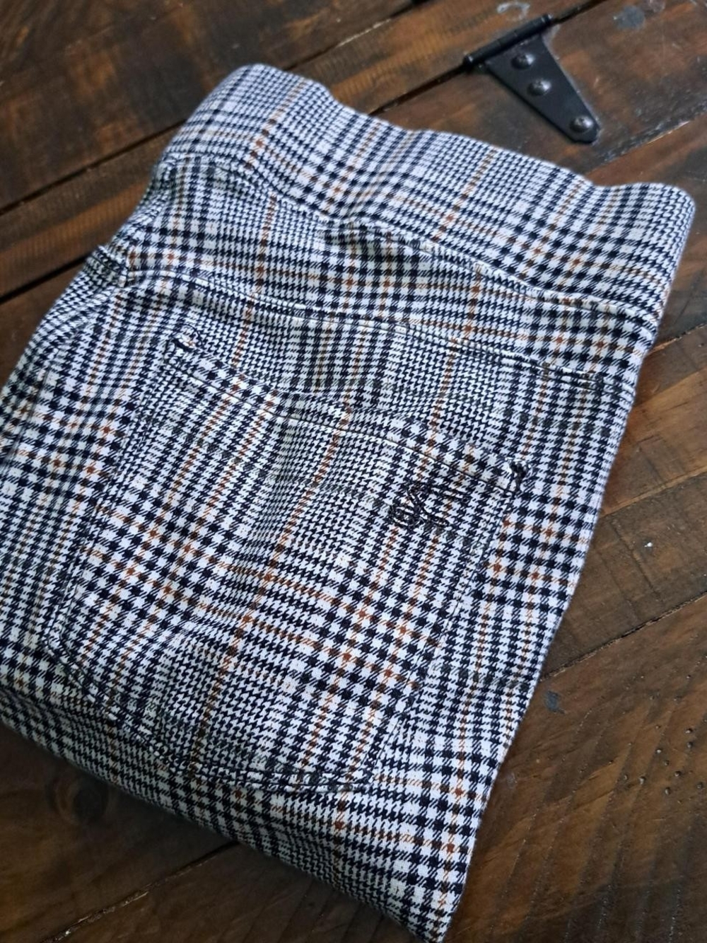 Seven7 Plaid Pull-On Leggings in Black, White & Brown